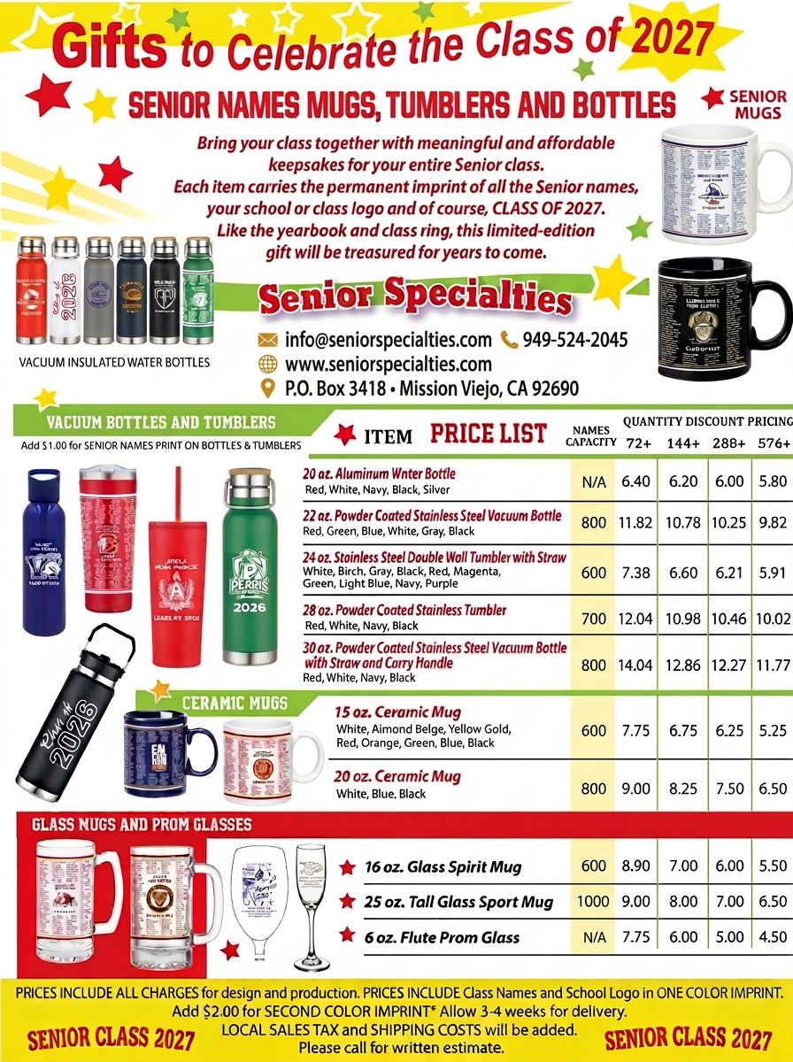 Senior Names Mugs, Bottles & Tumblers